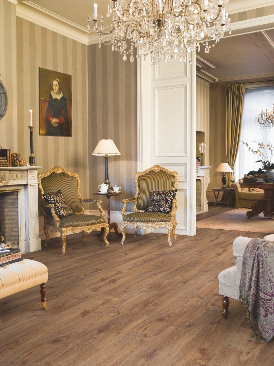 Ламинат Quick Step Eligna Дуб Шоколадный промасленный U3461 1380×156×8 фото в интерьере